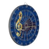 Muziek met Piano & Gold Treble Clef Royal Blue She Dartbord (Voorkant Links)