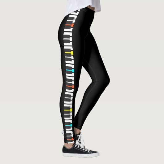Muziek met piano-toetsenbord leggings (Rechts)