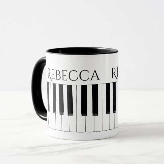 Muziek met piano-toetsenbord op maat van twee Mokk Mok (Voorkant links)