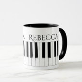 Muziek met piano-toetsenbord op maat van twee Mokk Mok (Voorkant rechts)