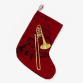 Muziek met trombone (bass) kleine kerstsok (Voorkant (Hangend))