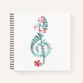 Muziek met Waterverf Treble Clef Notitieboek (Voorkant)