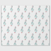 Muziek met Waterverf VerTreble Clef Pattern Cadeaupapier (Vlak)