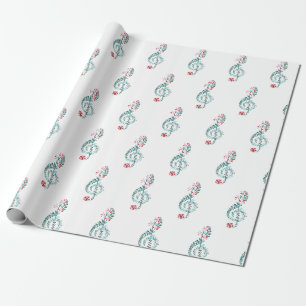 Muziek met Waterverf VerTreble Clef Pattern Cadeaupapier