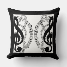 Muziek met zwart-wit omkeerbaar Afbeelding Kussen