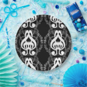 Muziek met zwart-wit spiegelbeeld papieren bordje (Feest)