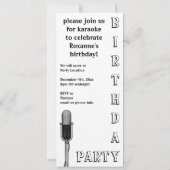  muziek, microfoon Karaoke Birthday Party Kaart (Achterkant)