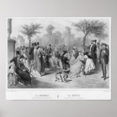 Muziek, militair concert in een publieke tuin poster (Voorkant)