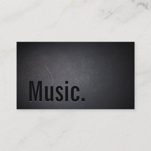 Muziek minimalistisch vervette tekst donker visitekaartje (Voorkant)