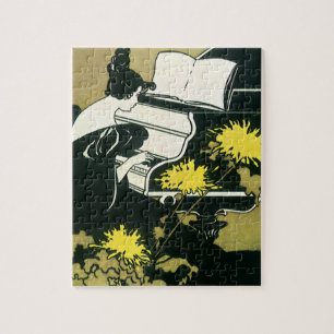 muziek, Miss Traumerei die Piano speelt, Reed Legpuzzel