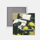  muziek, Miss Traumerei die Piano speelt, Reed Magneet (Voorkant / Achterkant)