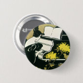  muziek, Miss Traumerei die Piano speelt, Reed Ronde Button 5,7 Cm (Voorkant /achterkant)
