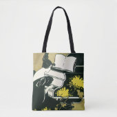 muziek, Miss Traumerei die Piano speelt, Reed Tote Bag (Voorkant)