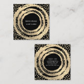 Muziek Mode Blogger Black voor Event Planner Vierkante Visitekaartje (Voorkant / Achterkant)