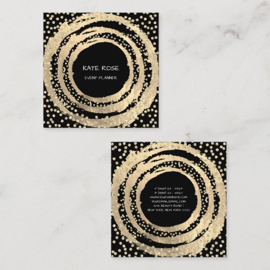 Muziek Mode Blogger Black voor Event Planner Vierkante Visitekaartje (Voorkant / Achterkant)