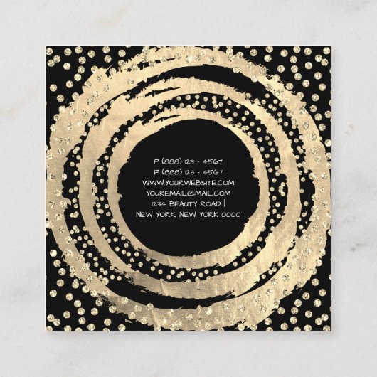 Muziek Mode Blogger Black voor Event Planner Vierkante Visitekaartje (Achterkant)