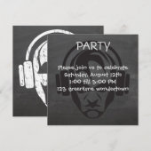 Muziek moderne DJ EDM-partijuitnodiging Kaart (Voorkant / Achterkant)
