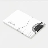 Muziek Monogram zwart en witte gitaar Post-it® Notes (Schuin)