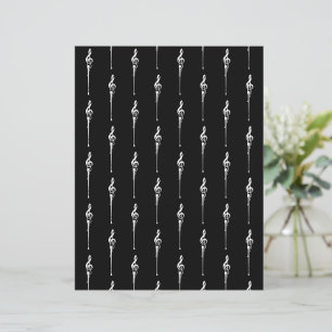 Muziek Motif Melting Treble Clef White en Black
