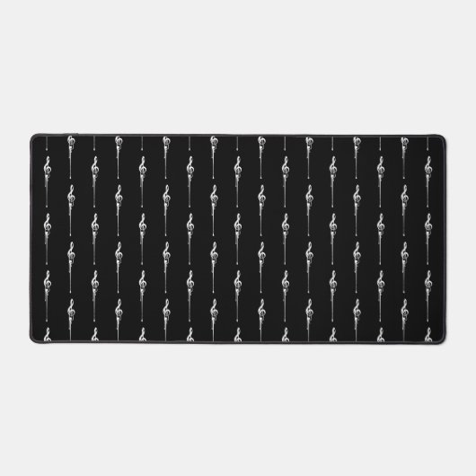 Muziek Motif Melting Treble Clef White en Black Bureaumat (Voorkant)