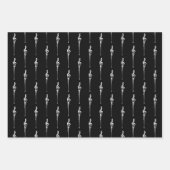 Muziek Motif Melting Treble Clef White en Black Inpakpapier Vel (Voorkant 3)
