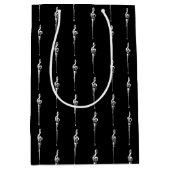 Muziek Motif Melting Treble Clef White en Black Medium Cadeauzakje (Voorkant)
