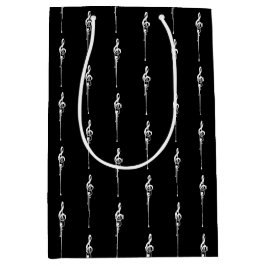 Muziek Motif Melting Treble Clef White en Black Medium Cadeauzakje