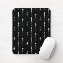 Muziek Motif Melting Treble Clef White en Black Muismat