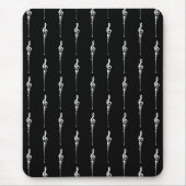 Muziek Motif Melting Treble Clef White en Black Muismat (Voorkant)