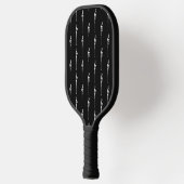 Muziek Motif Melting Treble Clef White en Black Pickleball Paddle (Links)