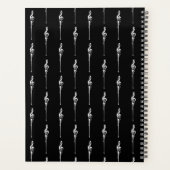 Muziek Motif Melting Treble Clef White en Black Planner (Achterkant)