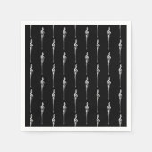 Muziek Motif Melting Treble Clef White en Black Servet (Voorkant)