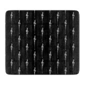 Muziek Motif Melting Treble Clef White en Black Snijplank (Voorkant)