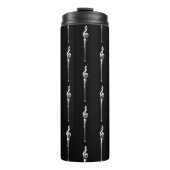 Muziek Motif Melting Treble Clef White en Black Thermosbeker (Voorkant)