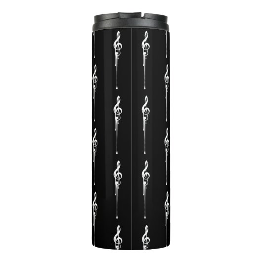 Muziek Motif Melting Treble Clef White en Black Thermosbeker (Achterkant)