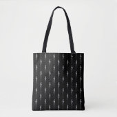 Muziek Motif Melting Treble Clef White en Black Tote Bag (Voorkant)