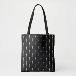 Muziek Motif Melting Treble Clef White en Black Tote Bag