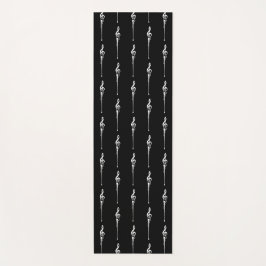 Muziek Motif Melting Treble Clef White en Black Yogamat