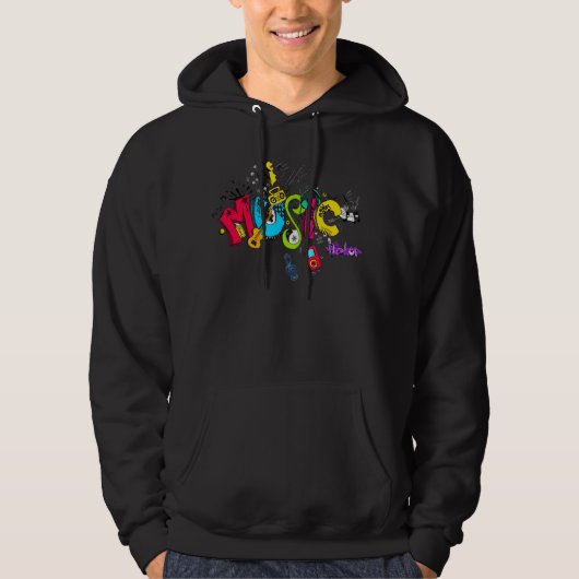 Muziek mp3 dj graffiti royalty hoodie (Voorkant)