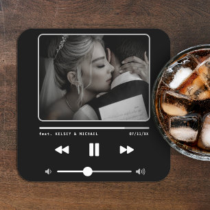 Muziek MP3-speler Wedding Black Kartonnen Onderzetters