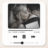 Muziek MP3-speler Wedding White Kartonnen Onderzetters (Voorkant)
