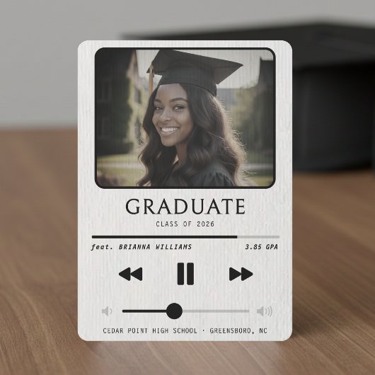 Muziek MP3-speler Witte Afstuderen Aankondiging