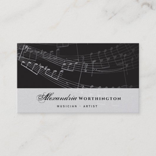 Muziek Musical Symphony Notes Song Zingende Arties Visitekaartje (Voorkant)