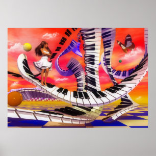 muziek, muziek, instrumenten, muziek, noten poster
