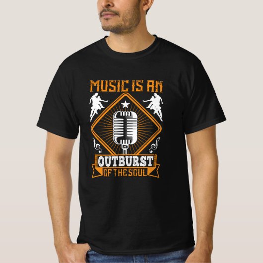 Muziek - muziek is een uitbarsting van de sol t-shirt (Voorkant)