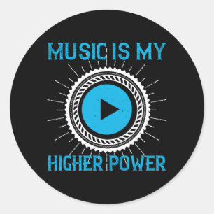 Muziek - Muziek is mijn hoogste kracht Ronde Sticker