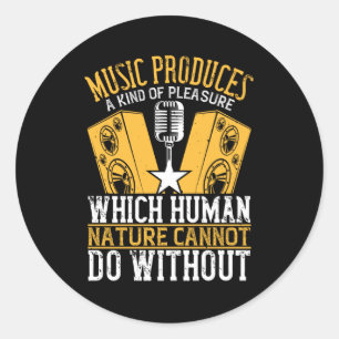 Muziek - muziek maakt een soort plezier ronde sticker