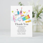 muziek, muziekinstrumenten drum kinder zingend kaart (Staand voorkant)