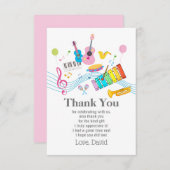 muziek, muziekinstrumenten drum kinder zingend kaart (Voorkant / Achterkant)