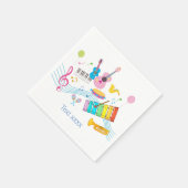 muziek, muziekinstrumenten drum kinder zingend servet (Hoek)